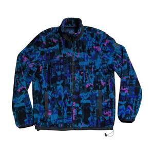 American Eagle Mens Sherpa Jacket Blue Pink Full Zip Size M